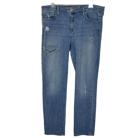 Joes Jeans Women's Blue Straight Distressed Light Wash Denim Size 30 - Picture 1 of 7